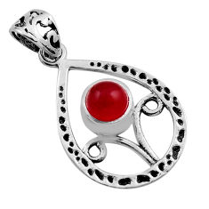 1.07cts natural orange cornelian (carnelian) 925 sterling silver pendant n25336