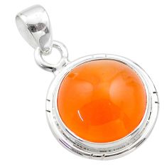 8.73cts natural orange cornelian (carnelian) 925 sterling silver pendant t75057