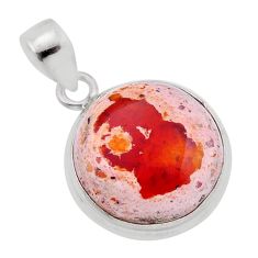 11.64cts natural orange mexican fire opal 925 sterling silver pendant n44302