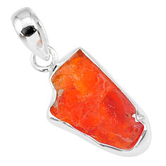 7.11cts natural orange mexican fire opal 925 sterling silver pendant r91442