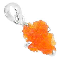 5.28cts natural orange mexican fire opal 925 sterling silver pendant r91578
