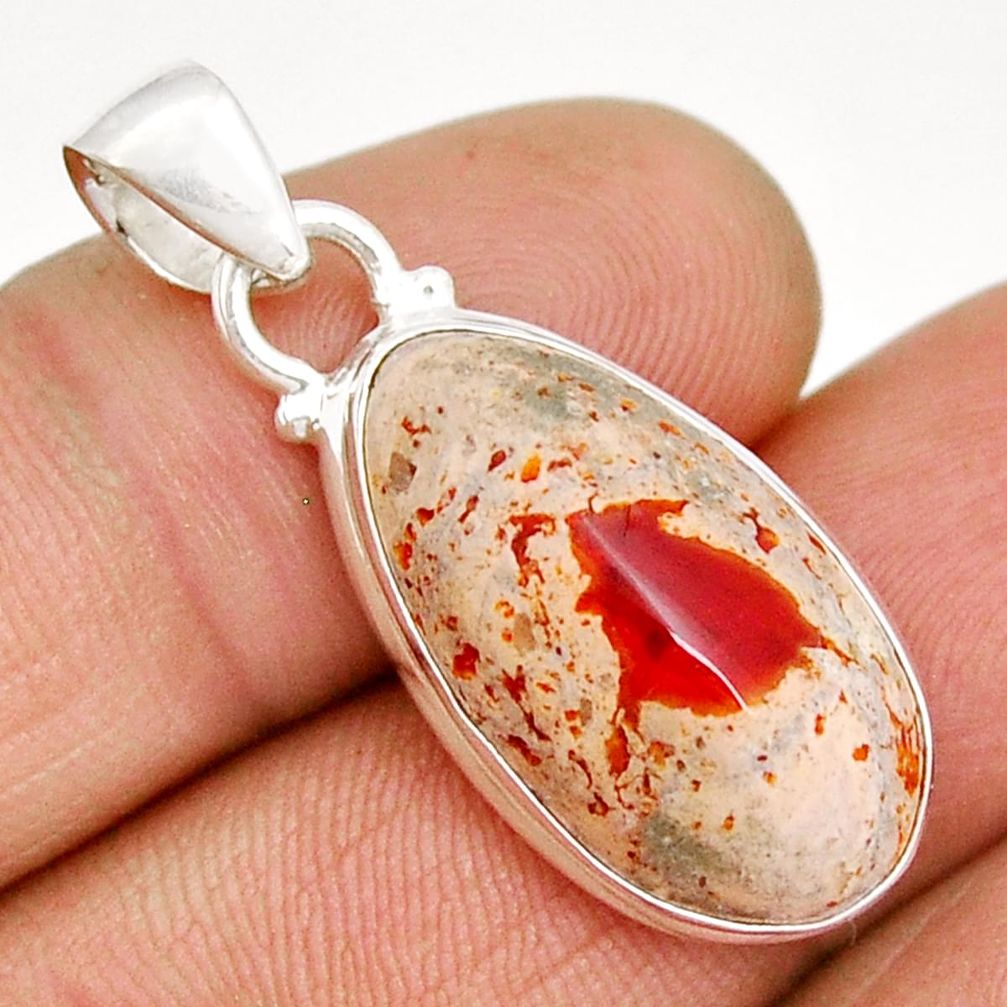 12.62cts natural orange mexican fire opal 925 sterling silver pendant y6002
