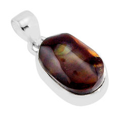 7.39cts natural orange mexican fire opal fancy sterling silver pendant y61871