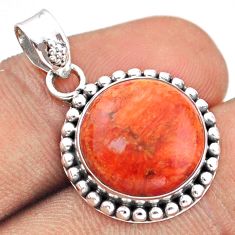 Clearance Sale- 10.63cts natural orange mojave turquoise 925 sterling silver pendant u5724