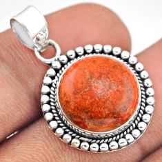 Clearance Sale- 11.20cts natural orange mojave turquoise 925 sterling silver pendant u5730