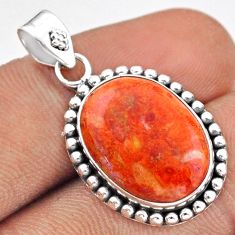 Clearance Sale- 11.15cts natural orange mojave turquoise 925 sterling silver pendant u5733