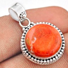 Clearance Sale- 10.74cts natural orange mojave turquoise 925 sterling silver pendant u5739