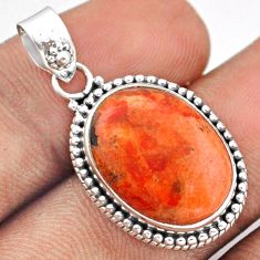 Clearance Sale- 12.60cts natural orange mojave turquoise 925 sterling silver pendant u5741