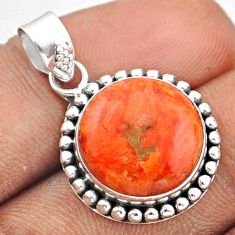Clearance Sale- 10.28cts natural orange mojave turquoise 925 sterling silver pendant u5748