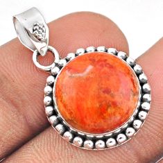 Clearance Sale- 10.76cts natural orange mojave turquoise 925 sterling silver pendant u5755