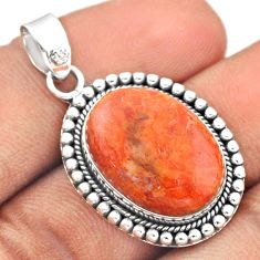 Clearance Sale- 13.04cts natural orange mojave turquoise 925 sterling silver pendant u5762