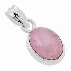 5.98cts natural orange morganite oval 925 sterling silver pendant jewelry n51593