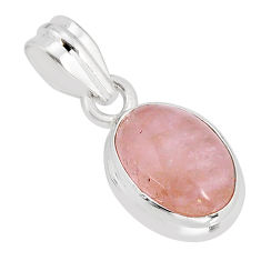 5.22cts natural orange morganite oval 925 sterling silver pendant jewelry y73647