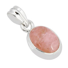 5.52cts natural orange morganite oval 925 sterling silver pendant jewelry y73651