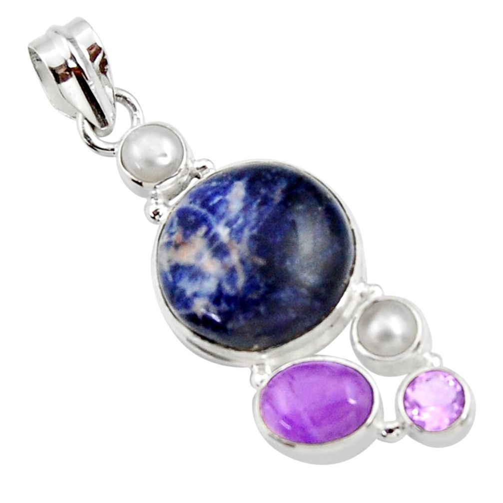  amethyst pearl 925 silver pendant d44685