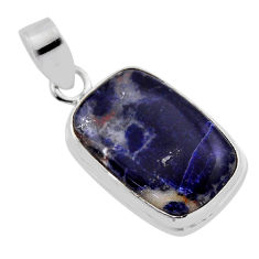 12.07cts natural orange sodalite octagan sterling silver pendant jewelry n35032