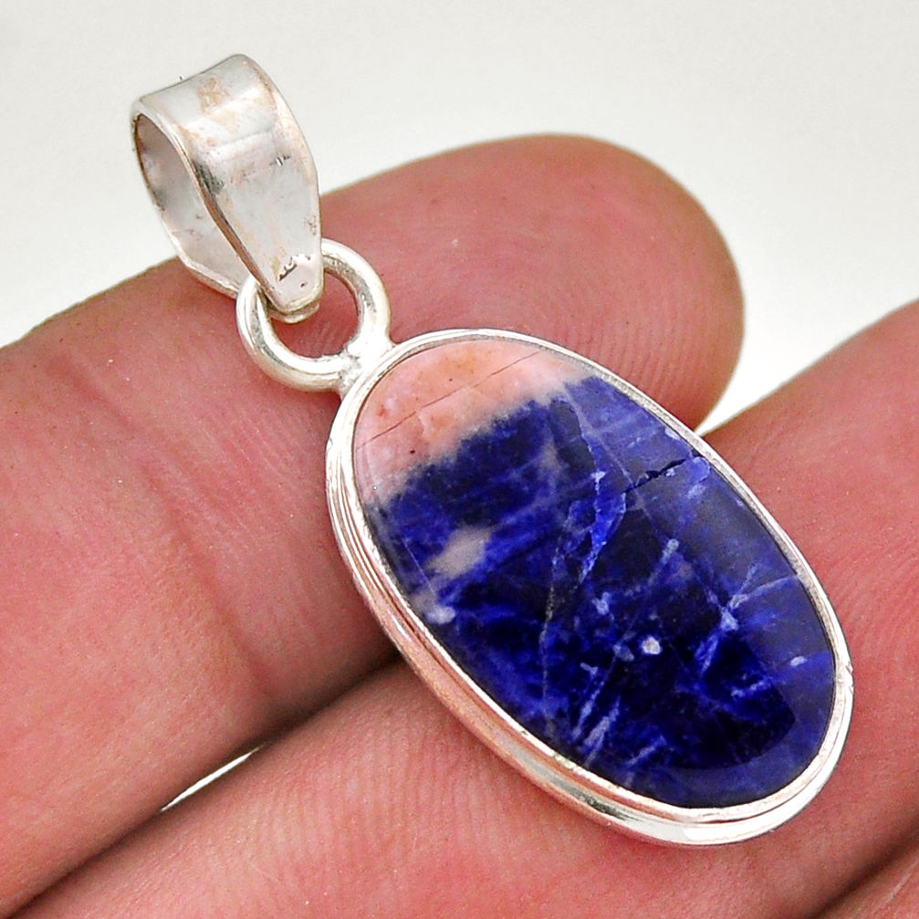 7.96cts natural orange sodalite oval 925 sterling silver pendant jewelry n47076