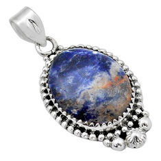 16.70cts natural orange sodalite oval 925 sterling silver pendant jewelry u89912