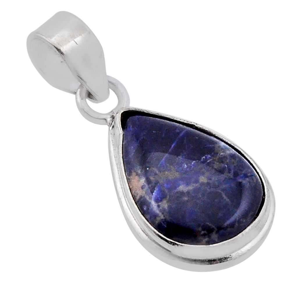 9.17cts natural orange sodalite pear 925 sterling silver pendant jewelry n47057