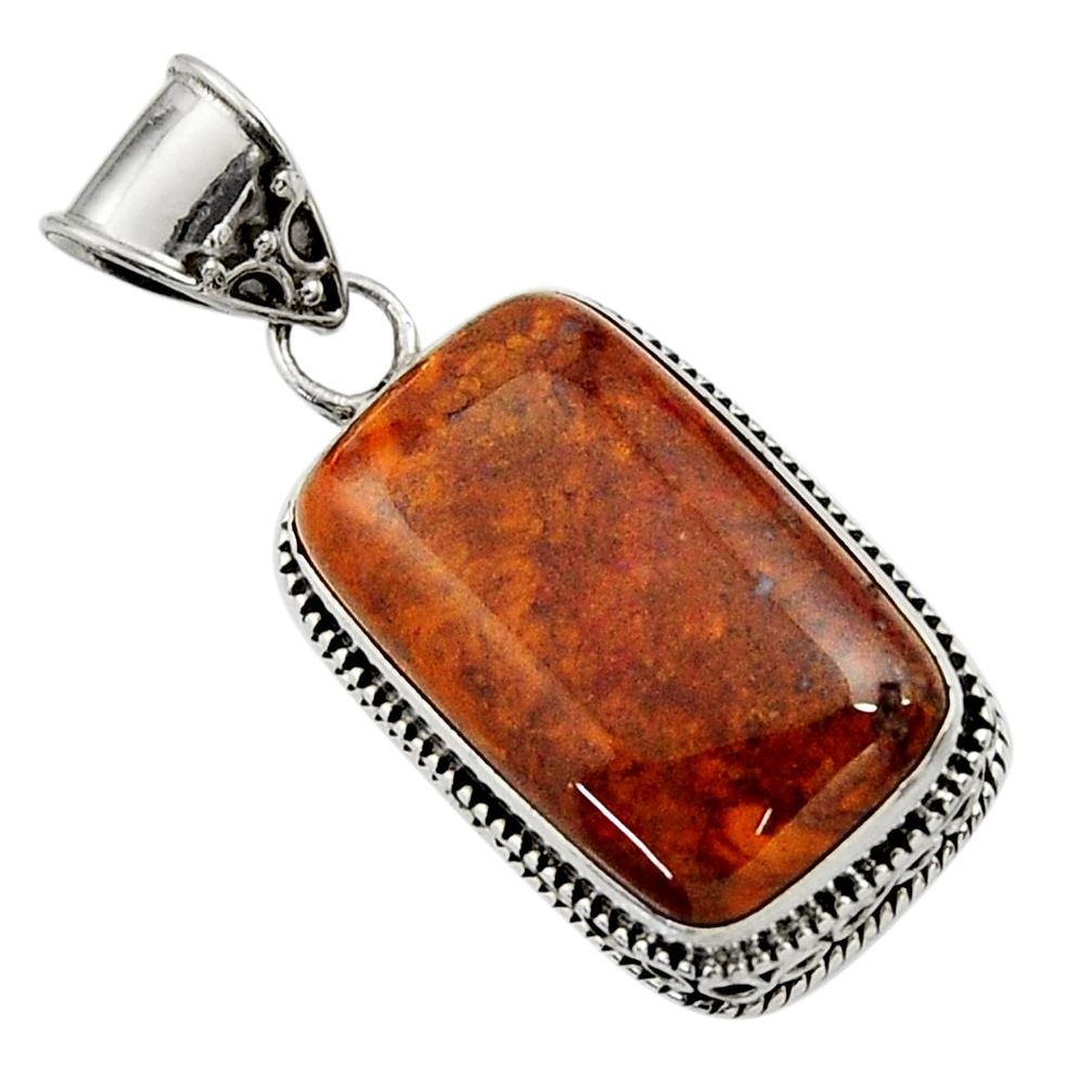  orange vaquilla agate 925 sterling silver pendant d45134