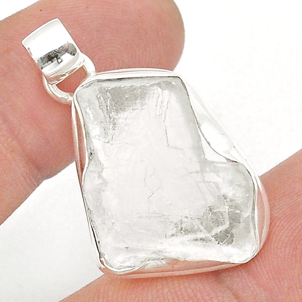 12.07cts natural petalite fancy 925 sterling silver pendant jewelry u61235