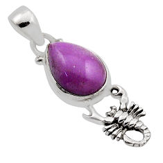 5.96cts natural phosphosiderite (hope stone) 925 silver scorpion pendant n13362