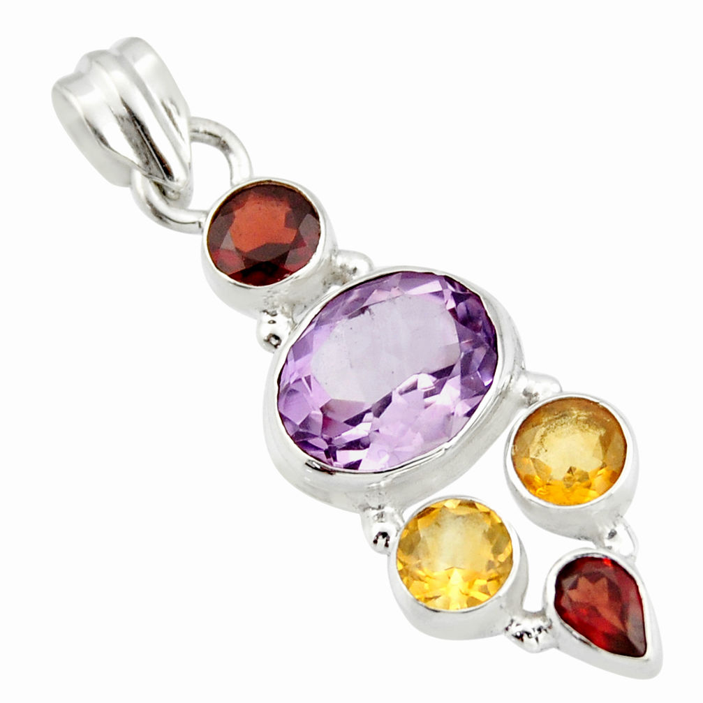 11.02cts natural pink amethyst garnet 925 sterling silver pendant jewelry r20361