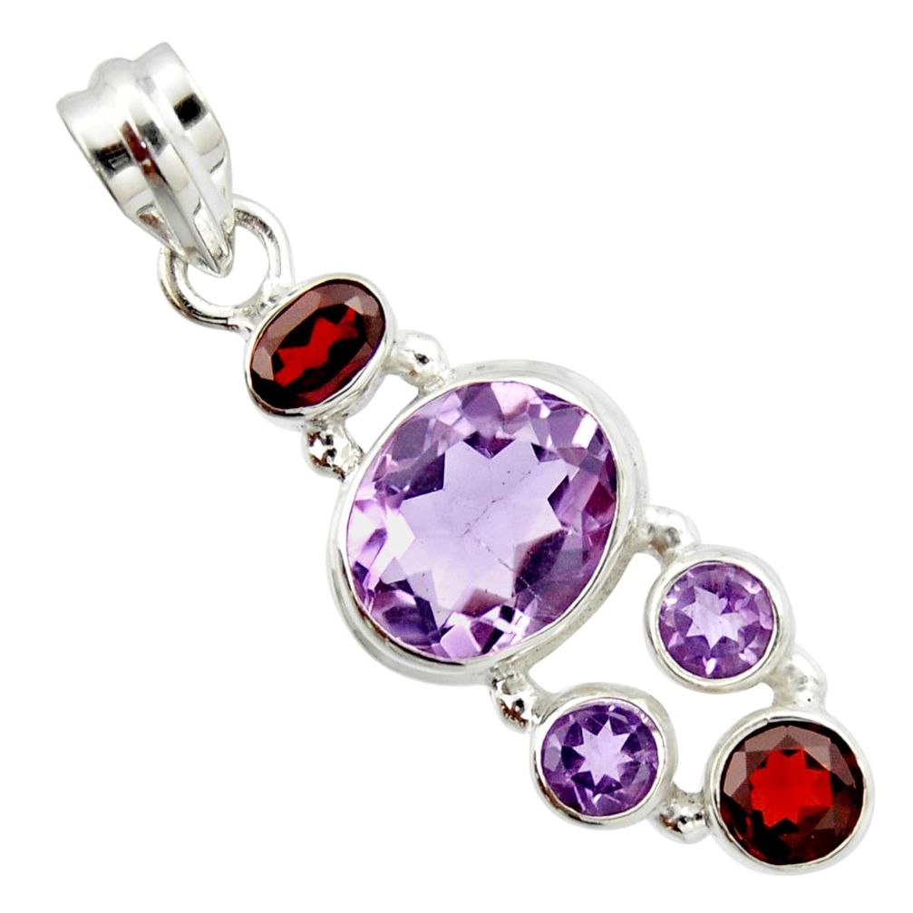 10.04cts natural pink amethyst garnet 925 sterling silver pendant jewelry r20364