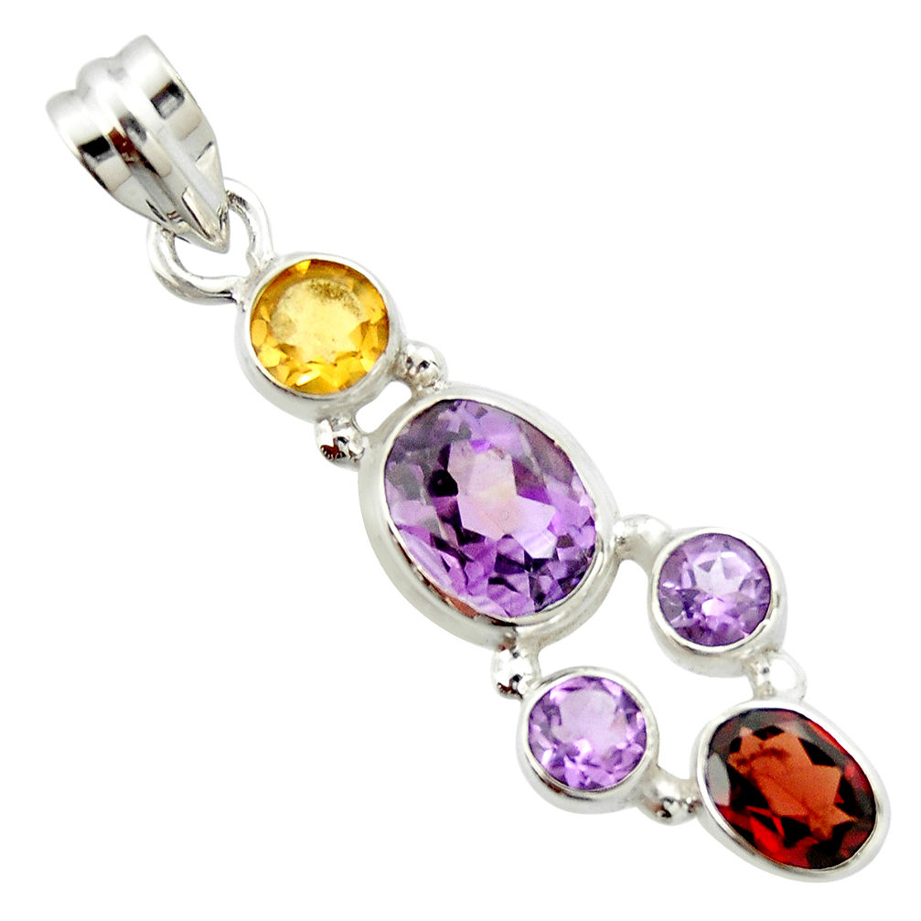 7.83cts natural pink amethyst garnet 925 sterling silver pendant jewelry r20367