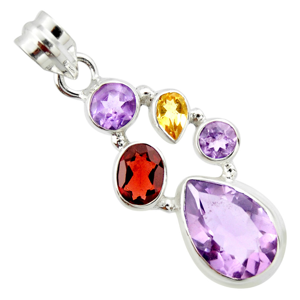 10.04cts natural pink amethyst garnet 925 sterling silver pendant jewelry r20368