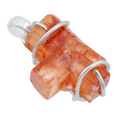 20.94cts natural pink aragonite fancy 925 sterling silver pendant jewelry n43628