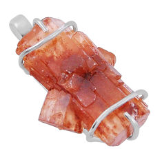 28.30cts natural pink aragonite fancy 925 sterling silver pendant jewelry n45111