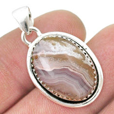 12.07cts natural pink botswana agate 925 sterling silver pendant jewelry u45574