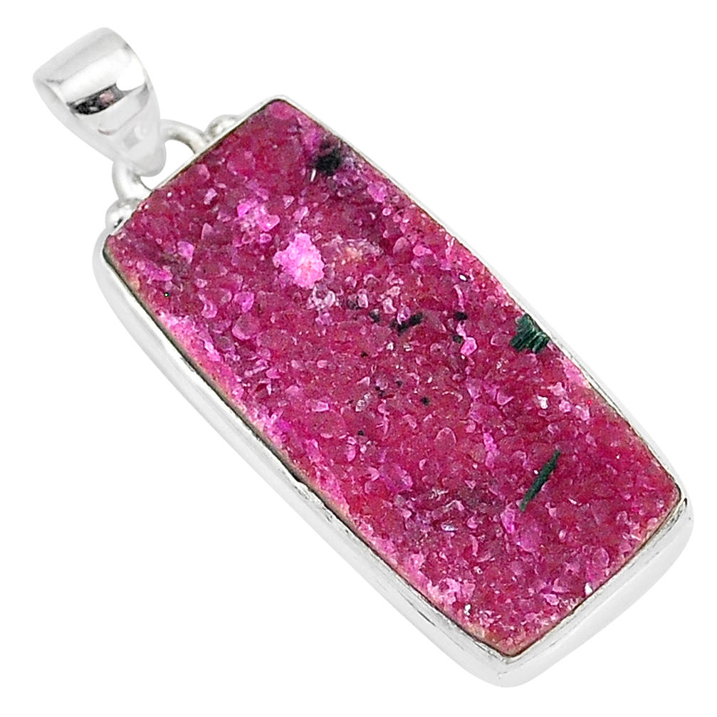 16.73cts natural pink cobalt calcite 925 sterling silver handmade pendant r92921