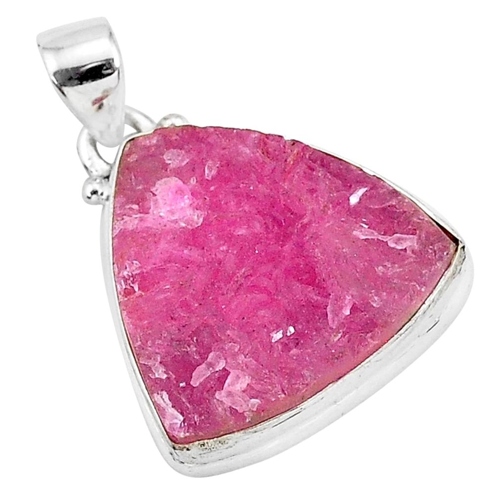 17.22cts natural pink cobalt calcite 925 sterling silver handmade pendant r92926