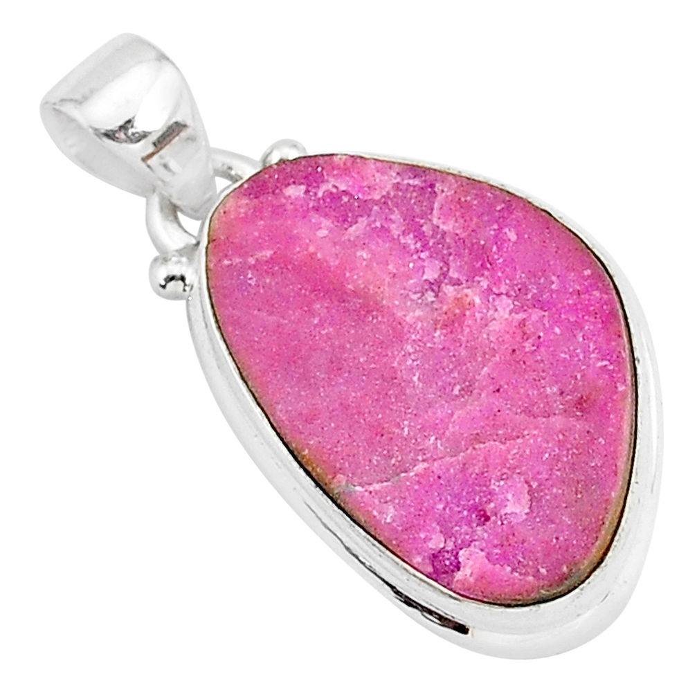 13.10cts natural pink cobalt calcite 925 sterling silver handmade pendant r92935