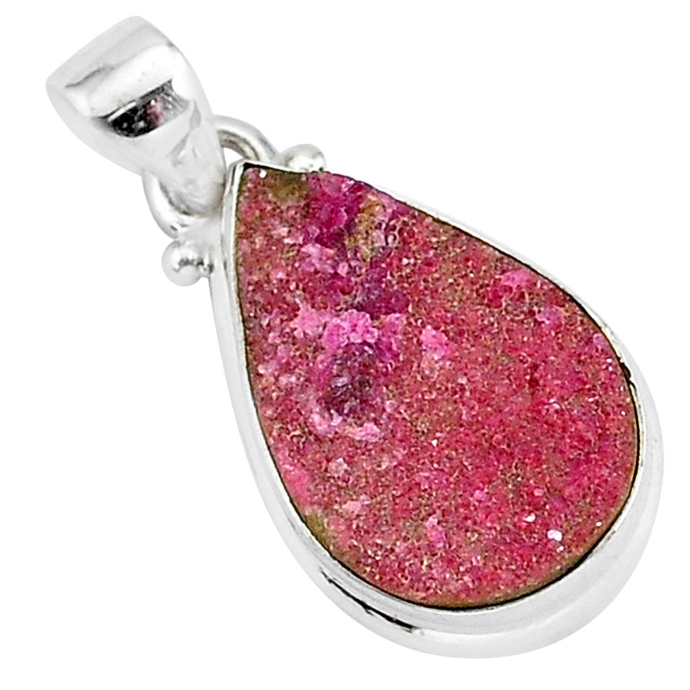 10.65cts natural pink cobalt calcite 925 sterling silver handmade pendant r92965