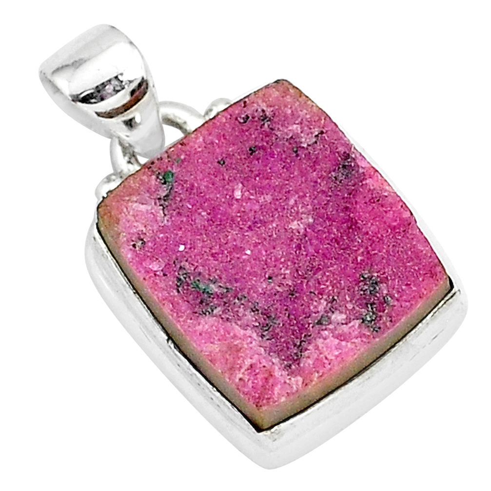 13.67cts natural pink cobalt calcite 925 sterling silver handmade pendant r92971