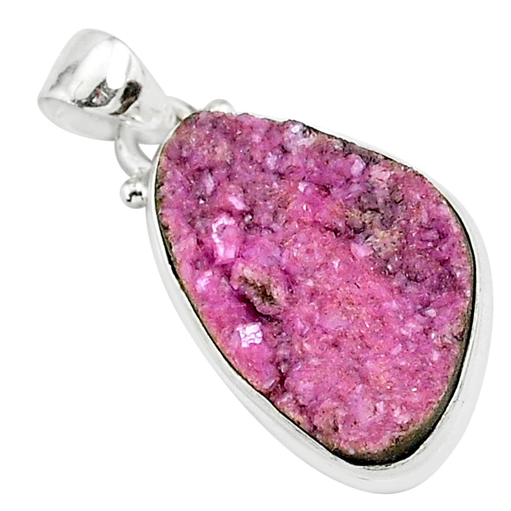 13.15cts natural pink cobalt calcite 925 sterling silver handmade pendant r92975