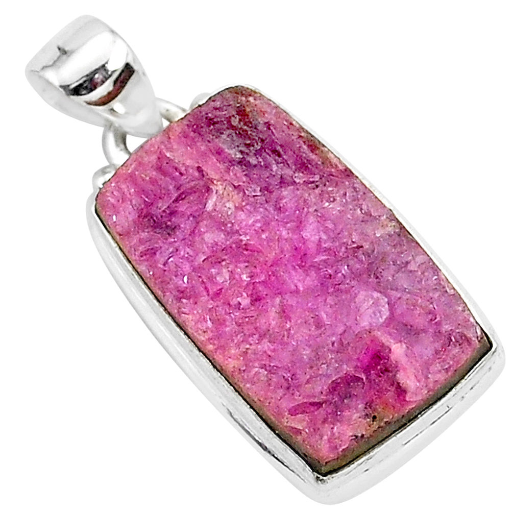 16.18cts natural pink cobalt calcite 925 sterling silver handmade pendant r92978
