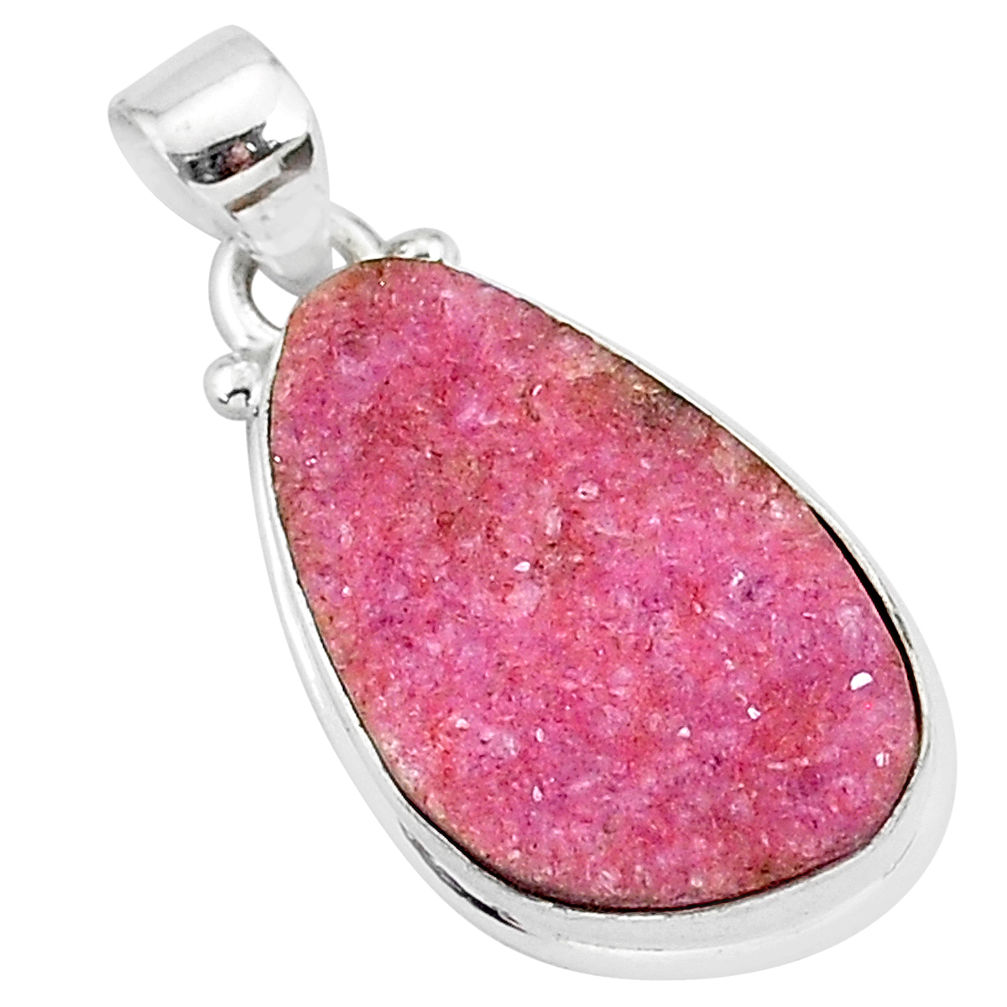 13.67cts natural pink cobalt calcite 925 sterling silver pendant jewelry r92996