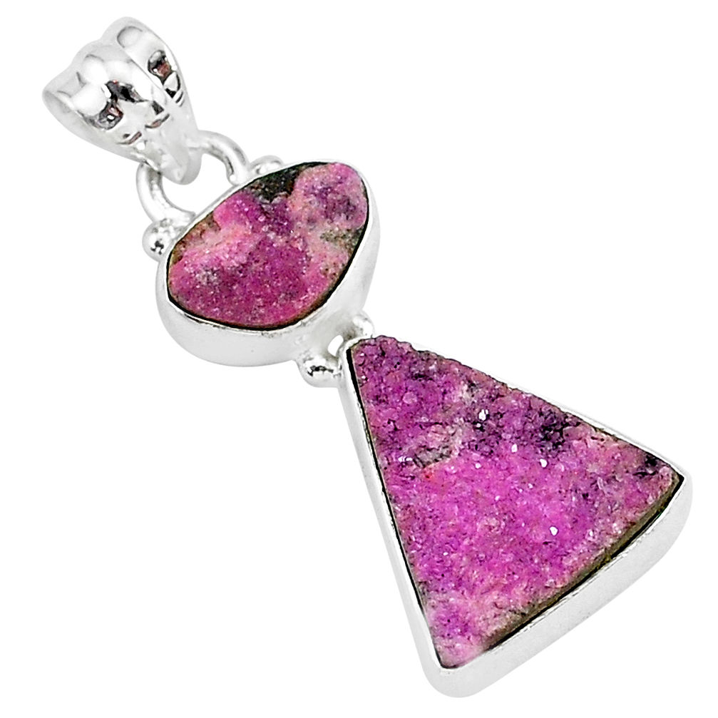 13.67cts natural pink cobalt calcite 925 sterling silver handmade pendant r93005