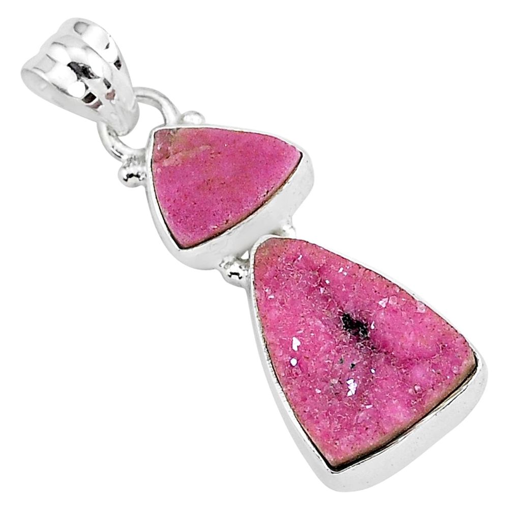 13.15cts natural pink cobalt calcite 925 sterling silver handmade pendant r93009