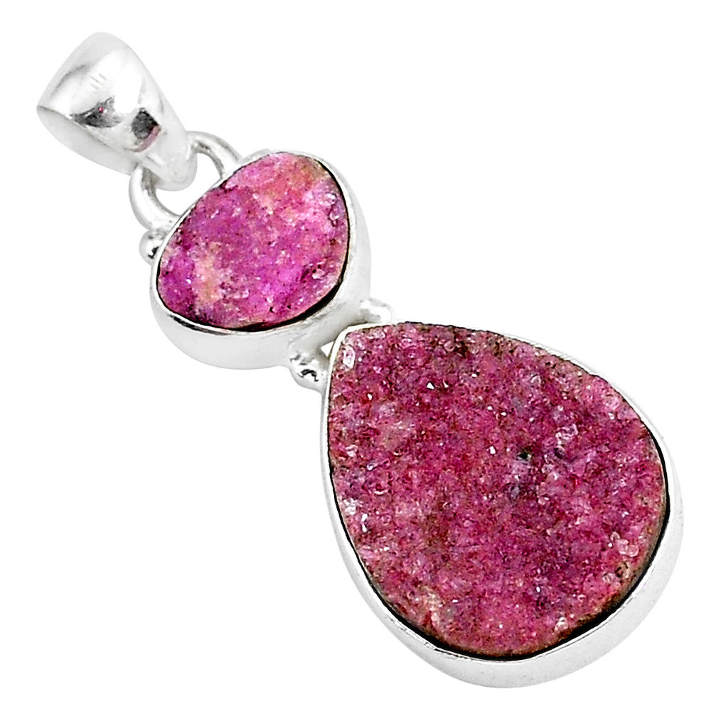 15.65cts natural pink cobalt calcite 925 sterling silver handmade pendant r93015