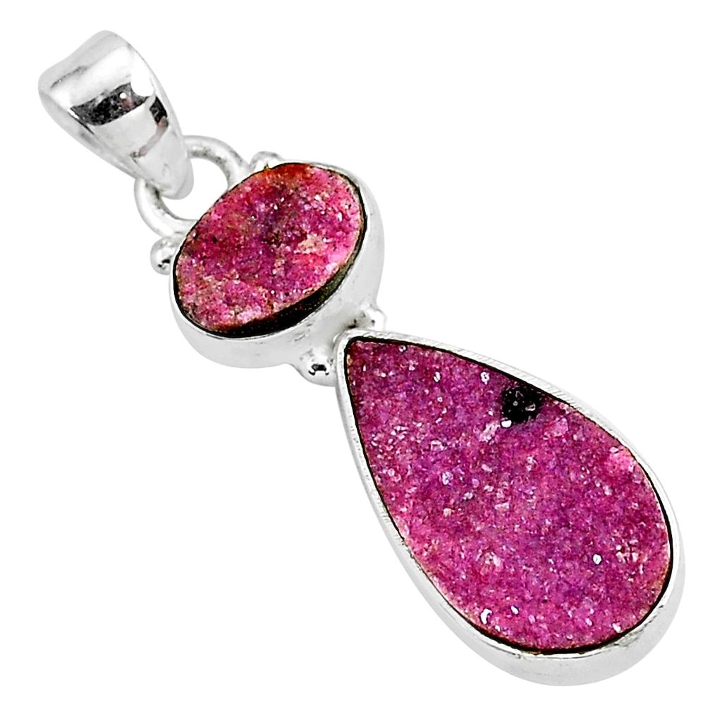 12.07cts natural pink cobalt calcite 925 sterling silver handmade pendant r93018