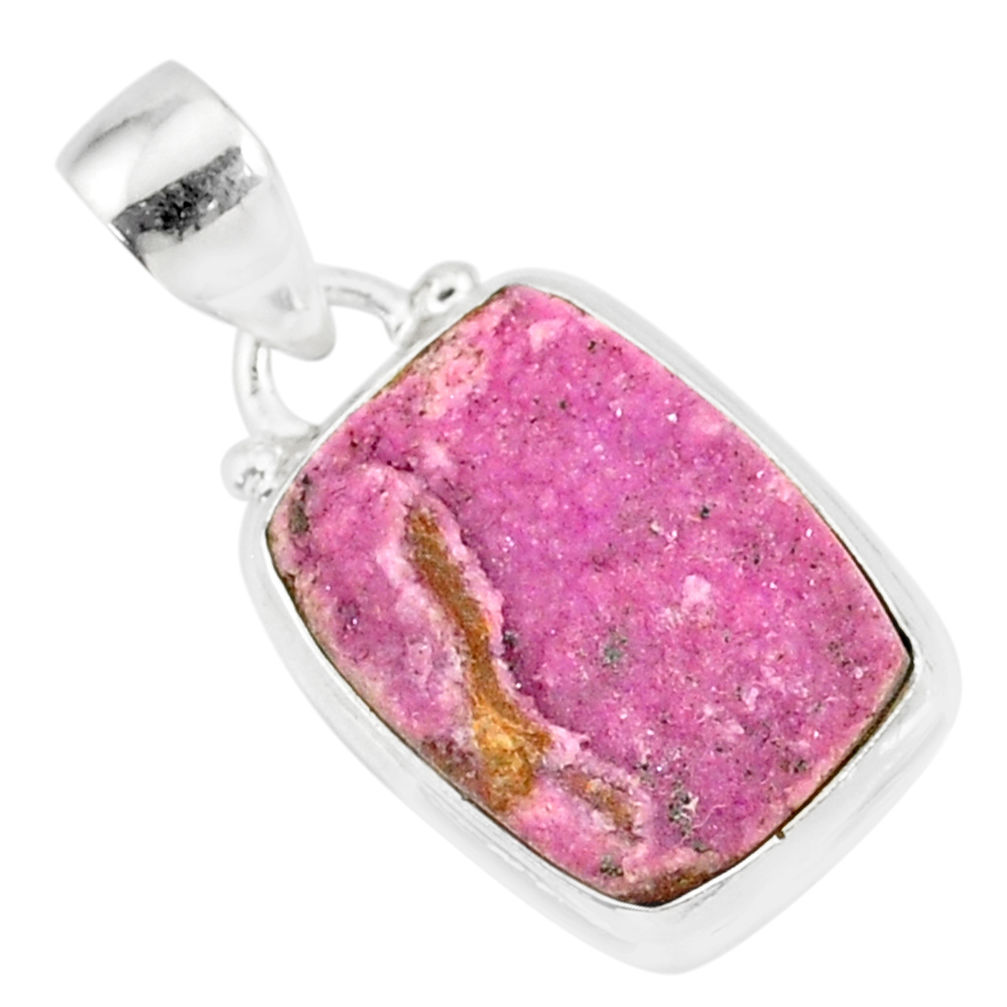 11.62cts natural pink cobalt calcite druzy 925 sterling silver pendant r86051