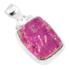 13.15cts natural pink cobalt calcite druzy 925 sterling silver pendant r86057