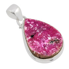 15.80cts natural pink cobalt druzy 925 sterling silver pendant jewelry n2470