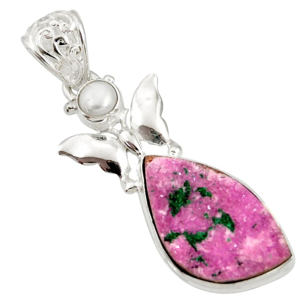  pink cobalt druzy pearl 925 silver butterfly pendant d44196