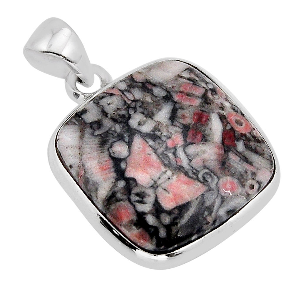 17.42cts natural pink colus fossil 925 sterling silver pendant jewelry y61938